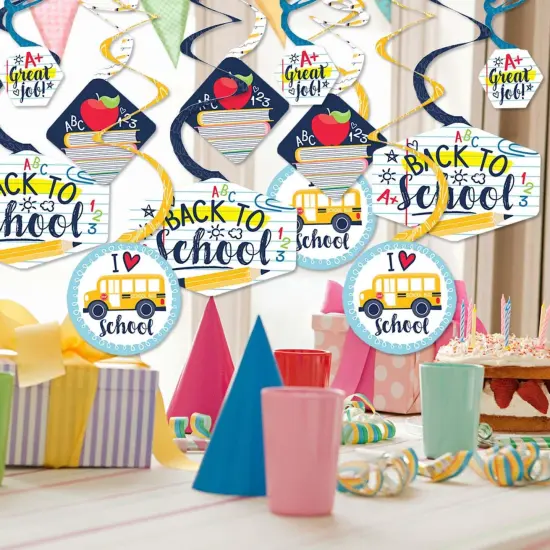 Big Dot of Happiness Back to School - First Day of School Classroom Hanging Decor - Party Decoration Swirls - Set of 40 {3}