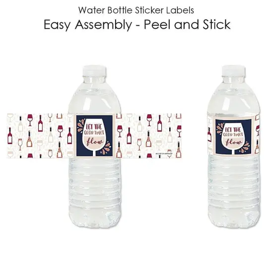 Big Dot of Happiness But First, Wine - Wine Tasting Party Water Bottle Sticker Labels - Set of 20 {3}