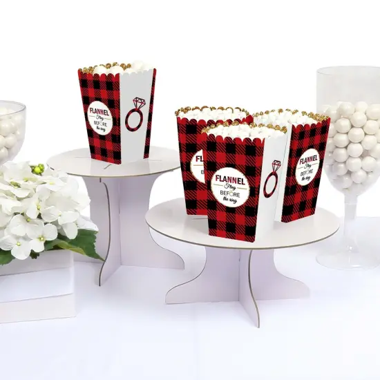 Big Dot of Happiness Flannel Fling Before the Ring - Buffalo Plaid Bachelorette Party Favor Popcorn Treat Boxes - Set of 12 {4}