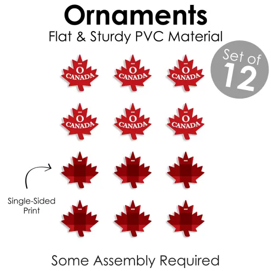 Big Dot of Happiness Canada Day - Canadian Party Decorations - Tree Ornaments - Set of 12 {6}