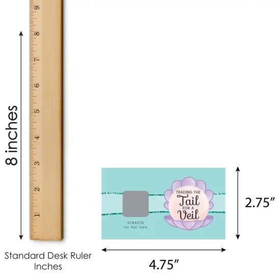 Big Dot of Happiness Trading The Tail for A Veil - Mermaid Bachelorette Party or Bridal Shower Game Scratch Off Dare Cards - 22 Count {7}