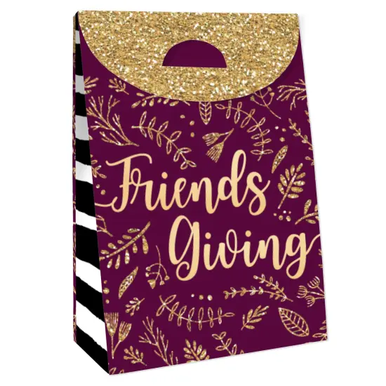 Big Dot of Happiness Elegant Thankful for Friends - Friendsgiving Thanksgiving Gift Favor Bags - Party Goodie Boxes - Set of 12 {4}