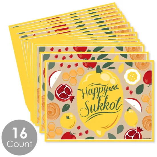 Big Dot of Happiness Sukkot - Party Table Decorations - Sukkah Placemats - Set of 16 {4}