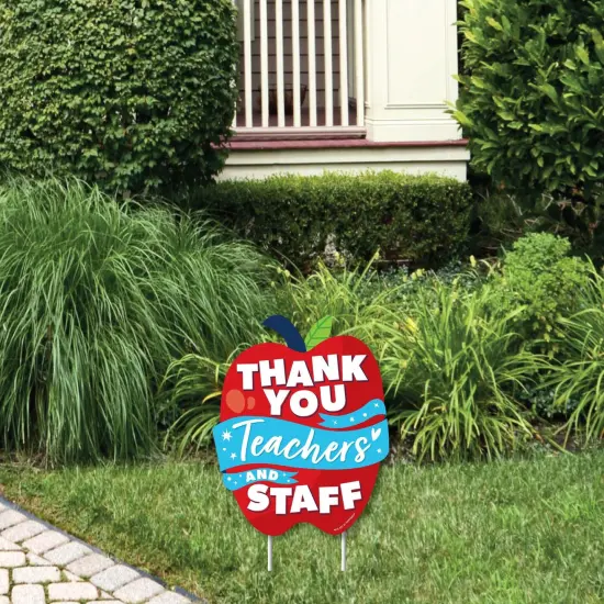 Big Dot of Happiness Thank You Teachers - Outdoor Lawn Sign - Teacher and Staff Appreciation Yard Sign - 1 Piece {1}