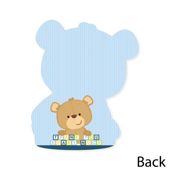 Big Dot of Happiness Baby Boy Teddy Bear - Shaped Thank You Cards - Baby Shower Thank You Note Cards with Envelopes - Set of 12 {6}