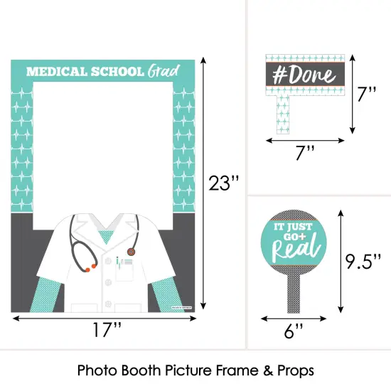 Big Dot of Happiness Medical School Grad - Doctor Graduation Party Selfie Photo Booth Picture Frame and Props - Printed on Sturdy Material {6}