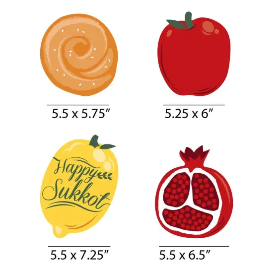 Big Dot of Happiness Sukkot - Apple, Pomegranate, Etrog, and Challah Decorations DIY Sukkah Essentials - Set of 20 {7}