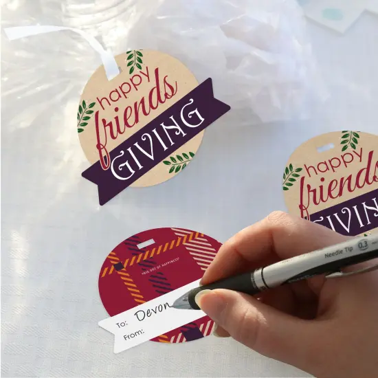 Big Dot of Happiness Friends Thanksgiving Feast - Friendsgiving Clear Goodie Favor Bags - Treat Bags With Tags - Set of 12 {4}