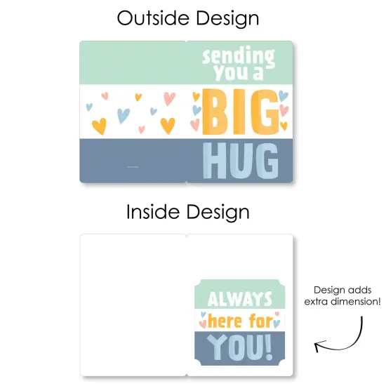 Big Dot of Happiness Sending You a Big Hug - Encouragement Thinking of you Giant Greeting Card - Big Shaped Jumborific Card - 16.5 x 22 inches {7}