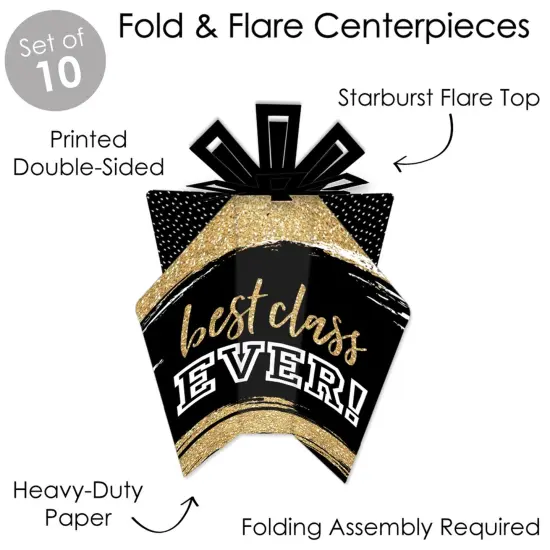 Big Dot of Happiness Reunited - Table Decorations - School Class Reunion Party Fold and Flare Centerpieces - 10 Count {4}