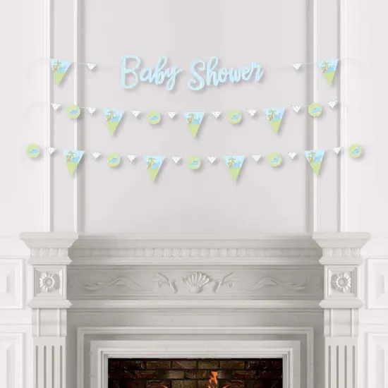 Big Dot of Happiness Baby Boy Dinosaur - Baby Shower Letter Banner Decoration - 36 Banner Cutouts and Baby Shower Banner Letters {4}