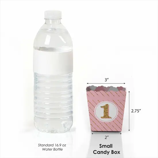 Big Dot of Happiness 1st Birthday Girl - Fun to be One - Party Mini Favor Boxes - First Birthday Party Treat Candy Boxes - Set of 12 {4}