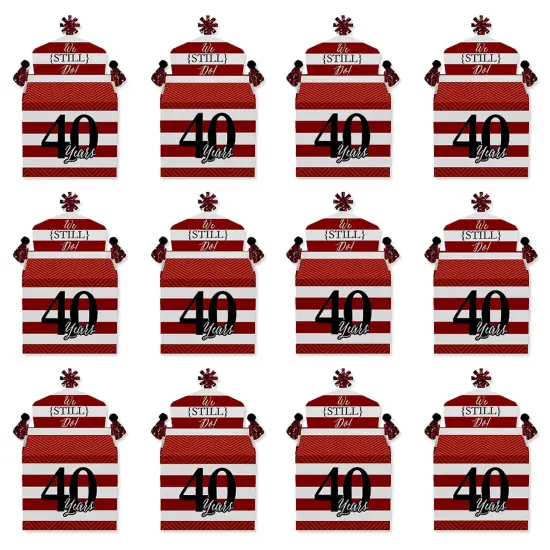 Big Dot of Happiness We Still Do - 40th Wedding Anniversary - Treat Box Party Favors - Anniversary Party Goodie Gable Boxes - Set of 12 {6}