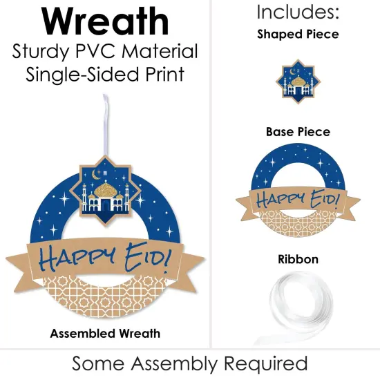 Big Dot of Happiness Eid Mubarak - Outdoor Ramadan Party Decor - Happy Eid Front Door Wreath {4}