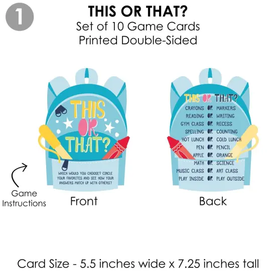 Big Dot of Happiness Happy 100th Day of School - 100 Days Party Games - 10 Cards Each - Gamerific Bundle {6}