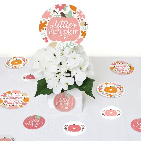 Big Dot of Happiness Girl Little Pumpkin - Fall Birthday Party or Baby Shower Giant Circle Confetti - Party Decorations - Large Confetti 27 Count {7}