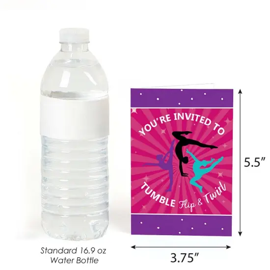 Big Dot of Happiness Tumble, Flip & Twirl - Gymnastics - Fill In Birthday Party or Gymnast Party Invitations (8 count) {4}