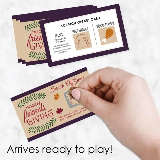 Big Dot of Happiness Friends Thanksgiving Feast - Friendsgiving Party Game Scratch Off Cards - 22 Count {3}