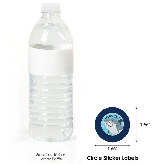 Big Dot of Happiness Shark Zone - Jawsome Party or Birthday Party Circle Sticker Labels - 24 Count {4}