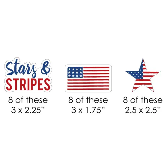 Big Dot of Happiness Stars & Stripes - Paper Straw Decor - Memorial Day, 4th of July & Labor Day USA Patriotic Party Striped Decor Straws - Set of 24 {3}