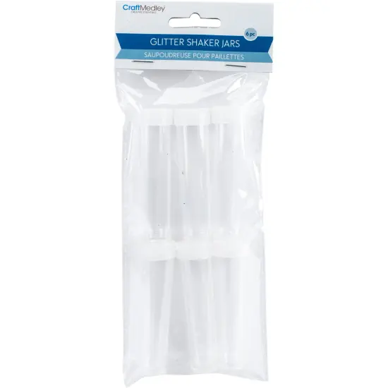 Craft Medley Glitter Shaker Jars 3" 6/Pkg-Empty {1}