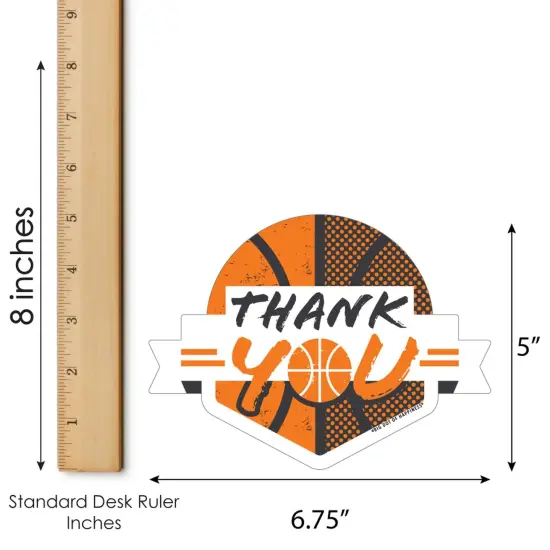 Big Dot of Happiness Basketball - Let the Madness Begin - Shaped Thank You Cards - College Basketball Party Thank You Cards with Envelopes - Set of 12 {7}