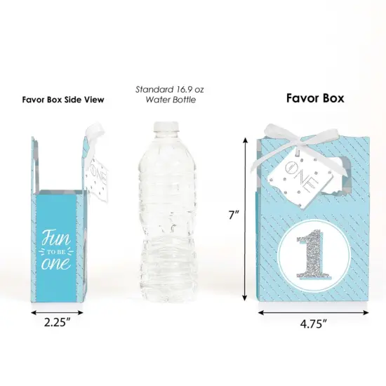 Big Dot of Happiness 1st Birthday Boy - Fun to be One - First Birthday Party Favor Boxes - Set of 12 {3}