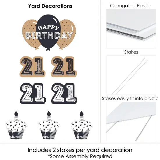 Big Dot of Happiness Finally 21 - 21st Birthday - Yard Sign and Outdoor Lawn Decorations - 21st Happy Birthday Party Yard Signs - Set of 8 {6}