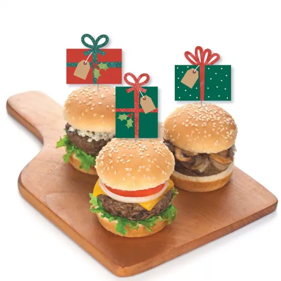 Big Dot of Happiness Happy Holiday Presents - Dessert Cupcake Toppers - Christmas Party Clear Treat Picks - Set of 24 {4}