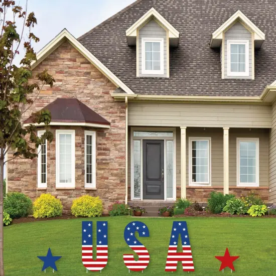 Big Dot of Happiness Stars & Stripes - Yard Sign Outdoor Lawn Decorations - Memorial Day, 4th of July & Labor Day USA Patriotic Party Yard Signs - USA {4}