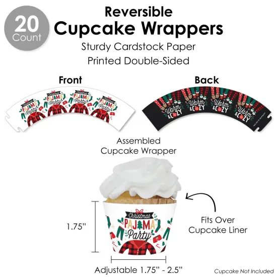 Big Dot of Happiness Christmas Pajamas - Holiday Plaid PJ Party Favors and Cupcake Kit - Fabulous Favor Party Pack - 100 Pieces {6}