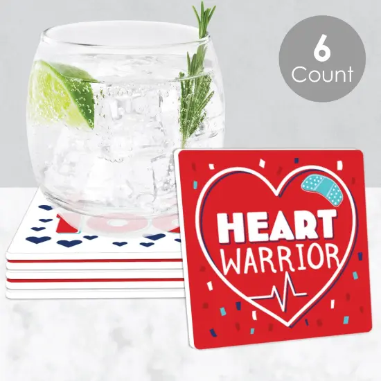 Big Dot of Happiness Happy Heartiversary - CHD Awareness Decorations - Drink Coasters - Set of 6 {3}