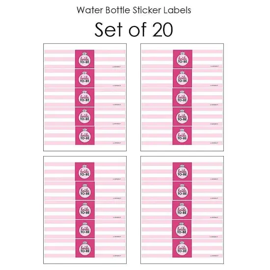Big Dot of Happiness Bride-To-Be - Bridal Shower or Classy Bachelorette Party Water Bottle Sticker Labels - Set of 20 {4}