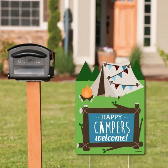 Big Dot of Happiness Happy Camper - Party Decorations - Camping Baby Shower or Birthday Party Welcome Yard Sign {3}