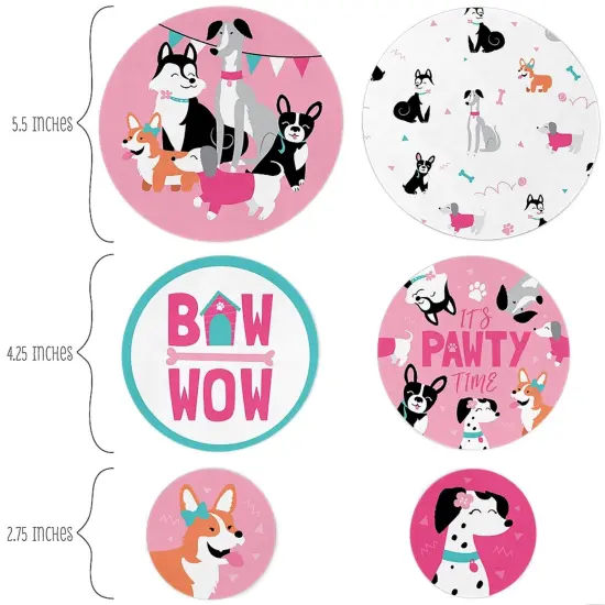 Big Dot of Happiness Pawty Like a Puppy Girl - Pink Dog Baby Shower or Birthday Party Giant Circle Confetti - Party D&eacute;cor - Large Confetti 27 Count {3}