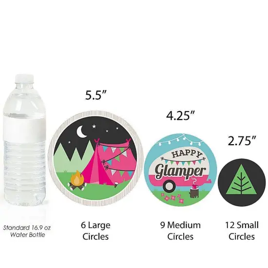 Big Dot of Happiness Let's Go Glamping - Camp Glamp Party or Birthday Party Giant Circle Confetti - Party Decorations - Large Confetti 27 Count {4}