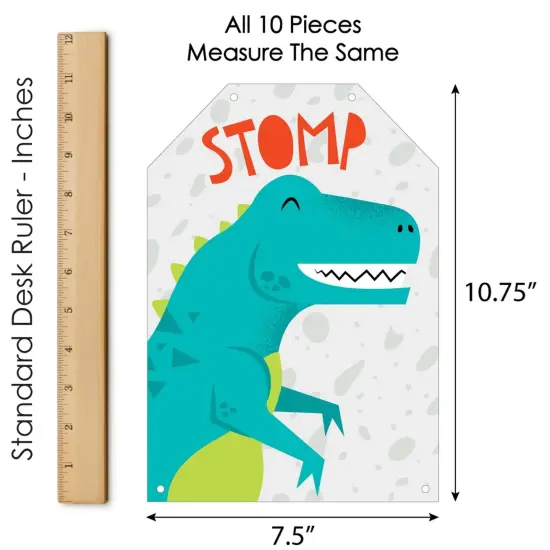 Big Dot of Happiness Roar Dinosaur - Hanging Vertical Paper Door Banners - Dino Mite Baby Shower or Birthday Party Wall Decor Kit - Indoor Door Decor {7}