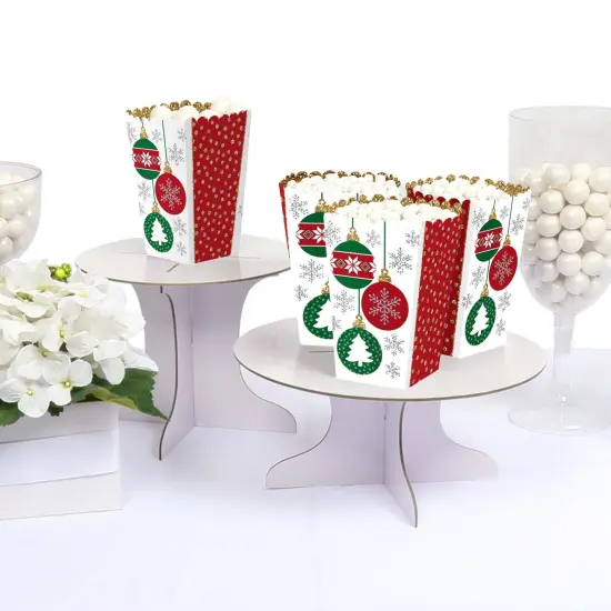 Big Dot of Happiness Ornaments - Holiday and Christmas Party Favor Popcorn Treat Boxes - Set of 12 {4}