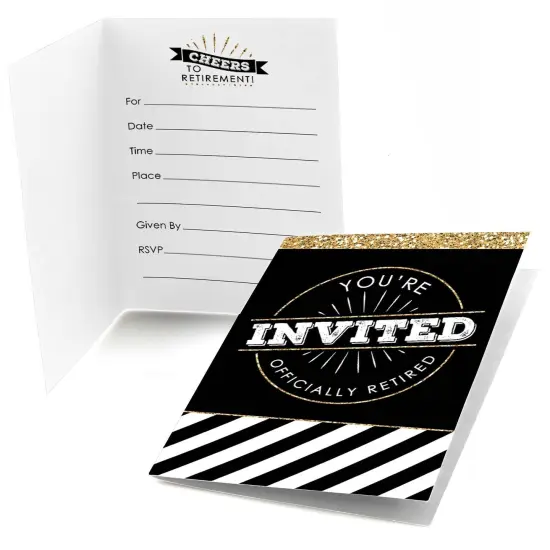 Big Dot of Happiness Happy Retirement - Fill In Retirement Party Invitations (8 count) {1}