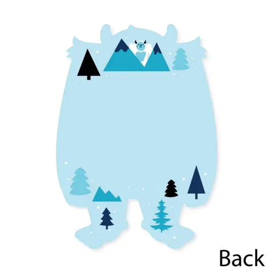 Big Dot of Happiness Yeti to Party - Shaped Thank You Cards - Abominable Snowman Party or Birthday Party Thank You Cards with Envelopes - Set of 12 {6}