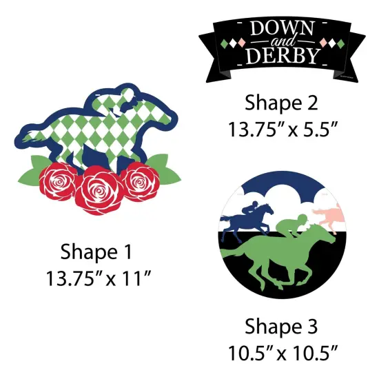 Big Dot of Happiness Kentucky Horse Derby - Hanging Porch Horse Race Party Outdoor Decorations - Front Door Decor - 3 Piece Sign {7}