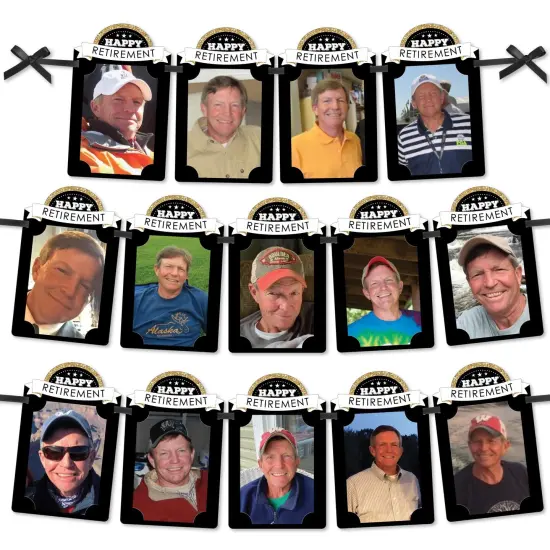 Big Dot of Happiness Happy Retirement - DIY Retirement Party Decor - Picture Display - Photo Banner {1}