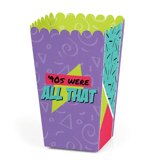 Big Dot of Happiness 90's Throwback - 1990s Party Favor Popcorn Treat Boxes - Set of 12 {1}