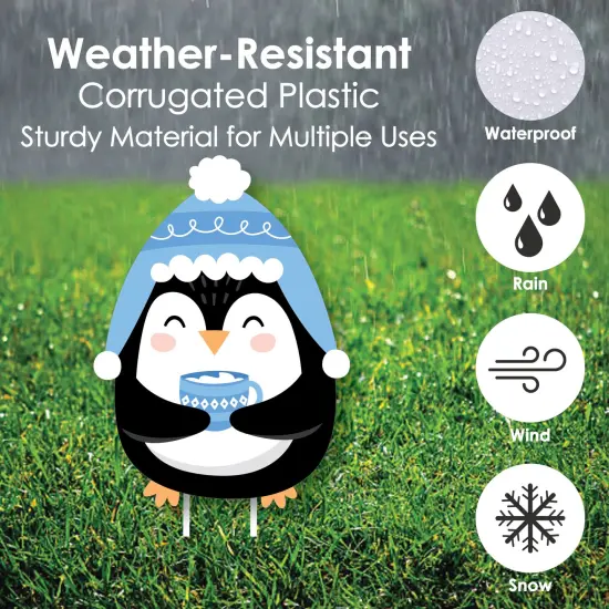 Big Dot of Happiness Winter Penguins - Yard Sign and Outdoor Lawn Decorations - Holiday and Christmas Party Yard Signs - Set of 8 {4}