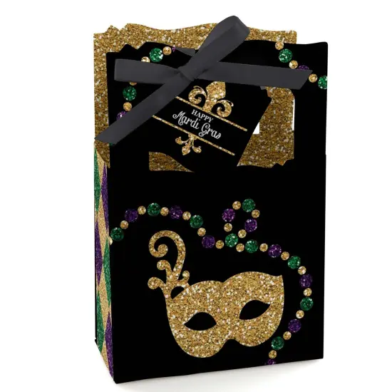 Big Dot of Happiness Mardi Gras - Masquerade Party Favor Boxes - Set of 12 {1}