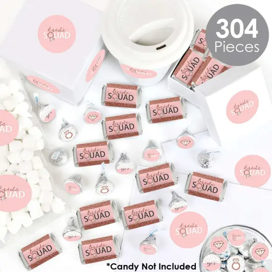 Big Dot of Happiness Bride Squad - Rose Gold Bridal Shower or Bachelorette Party Candy Favor Sticker Kit - 304 Pieces {3}
