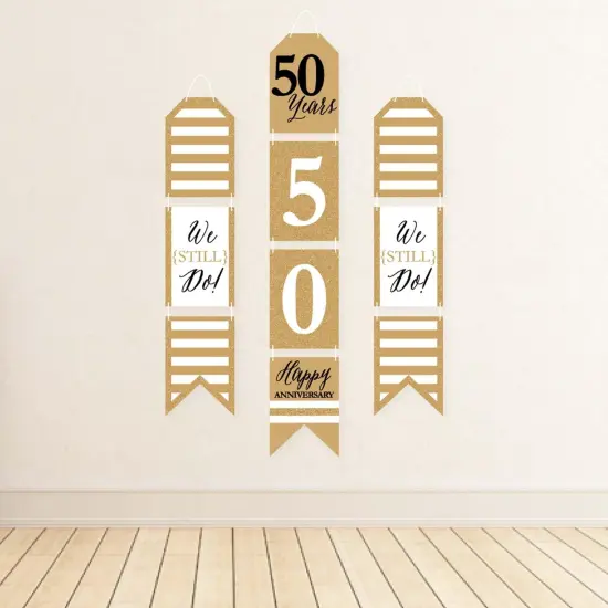 Big Dot of Happiness We Still Do - 50th Wedding Anniversary - Hanging Vertical Paper Door Banners - Party Wall Decoration Kit - Indoor Door Decor {4}