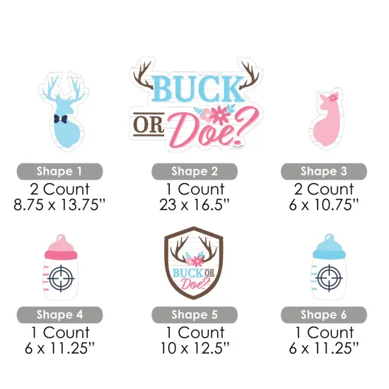 Big Dot of Happiness Buck or Doe - Yard Sign and Outdoor Lawn Decorations - Hunting Gender Reveal Party Yard Signs - Set of 8 {7}
