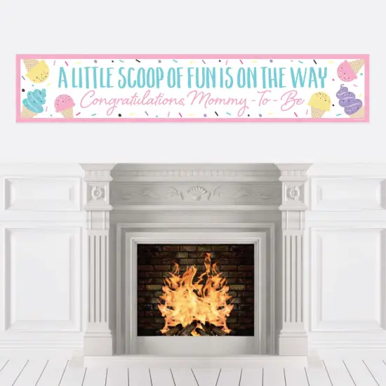 Big Dot of Happiness Scoop Up The Fun - Ice Cream - Sprinkles Baby Shower Party Decorations Party Banner {1}