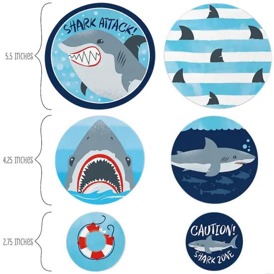 Big Dot of Happiness Shark Zone - Jawsome Party or Birthday Party Giant Circle Confetti - Party D&eacute;cor - Large Confetti 27 Count {3}